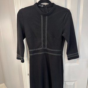 Black dress with white stitching4.